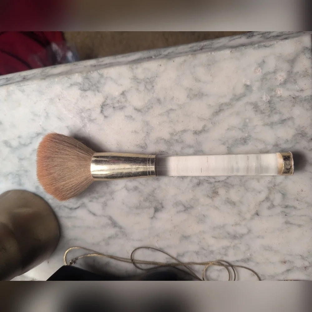 🩷 Vintage Mary Kay Gold Pink Makeup Brush 1980's